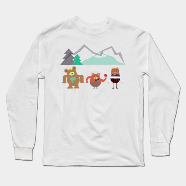 three little bears Long Sleeve T-Shirt by Beni-Shoga-Ink